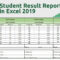 How To Create Student Result Report Card In Excel 2019 For High School Student Report Card Template