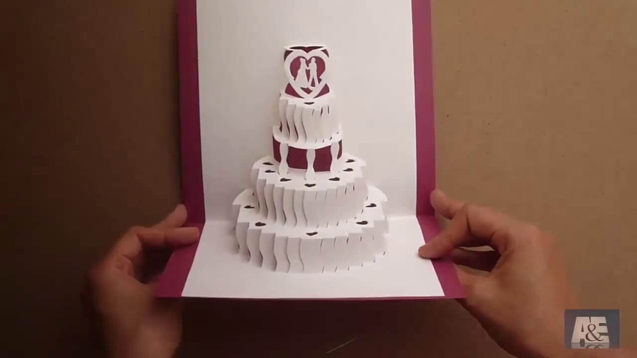 How To Make A Amazing Wedding Cake Pop Up Card Tutorial – Free Template For Pop Up Wedding Card Template Free