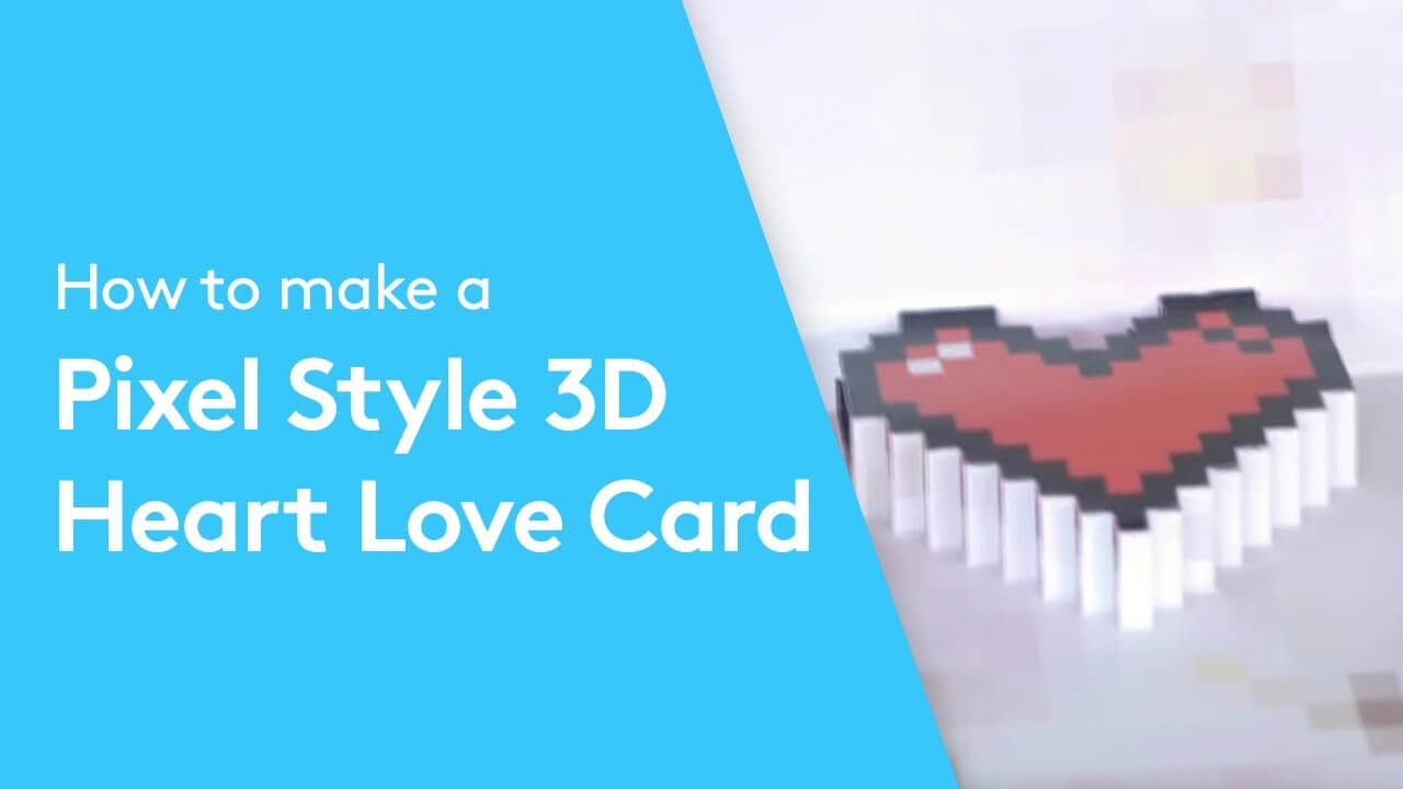 How To Make A Pixel Style Heart 3D Love Card | Valentine's Day Ideas |  Paper Crafts Tutorial Within Pixel Heart Pop Up Card Template