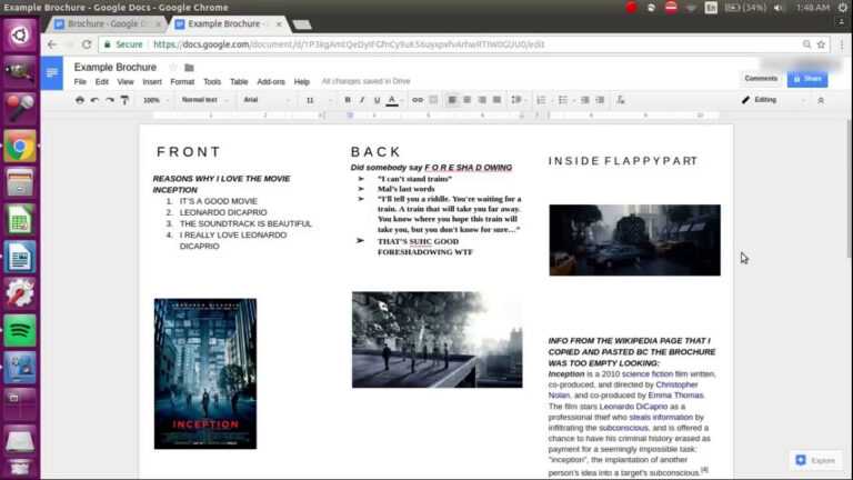 How To Make A Trifold Brochure In Google Docs Calep In Google Docs Travel Brochure Template 