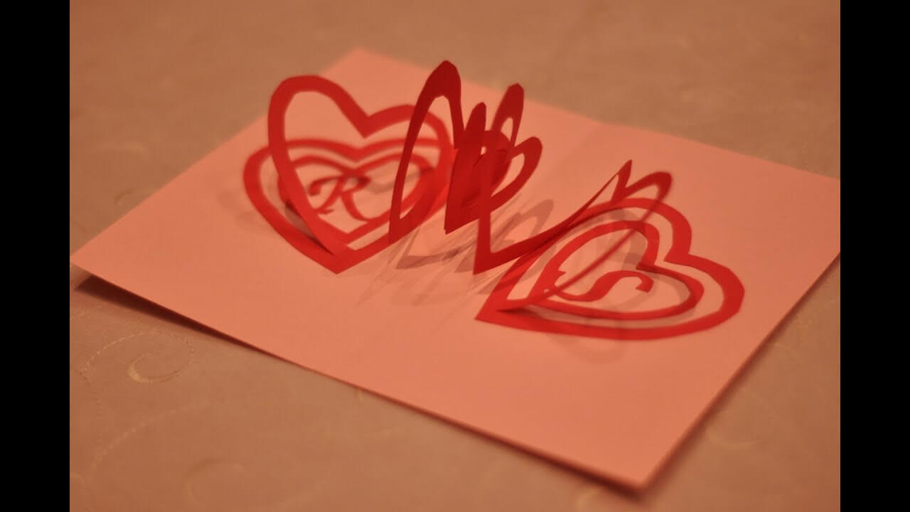 How To Make A Valentine's Day Pop Up Card: Spiral Heart Intended For Twisting Hearts Pop Up Card Template
