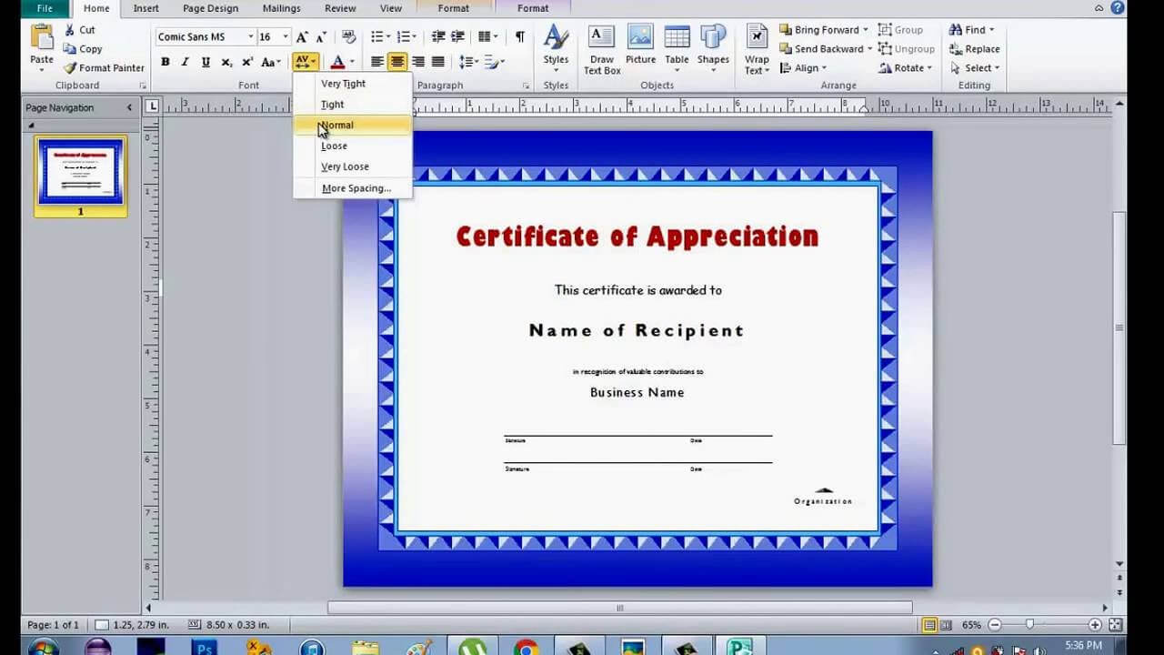 How To Make Certificate Using Microsoft Publisher With Word 2013 Certificate Template