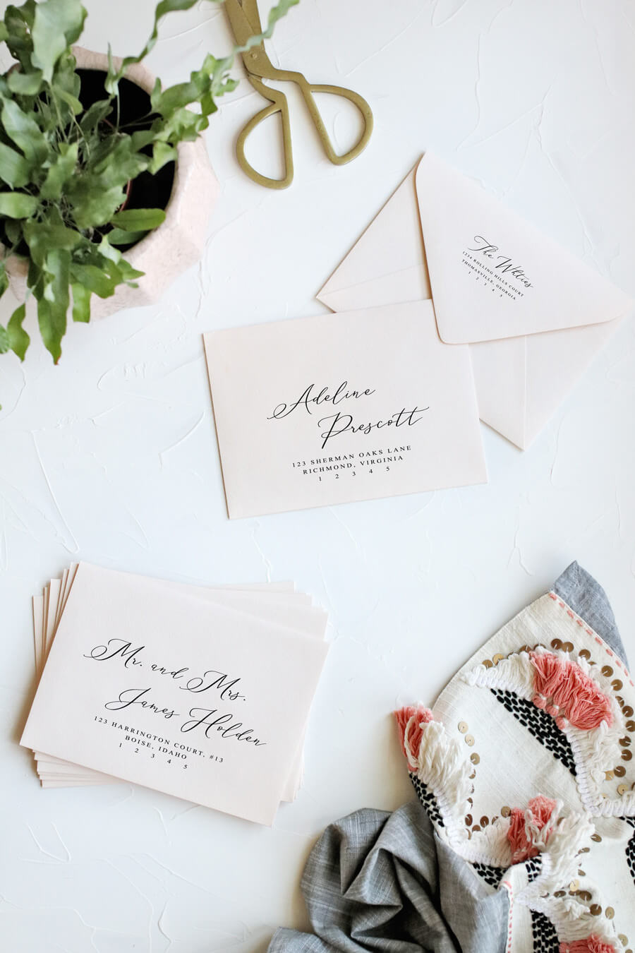 How To Print Envelopes The Easy Way | Pipkin Paper Company Within Paper Source Templates Place Cards
