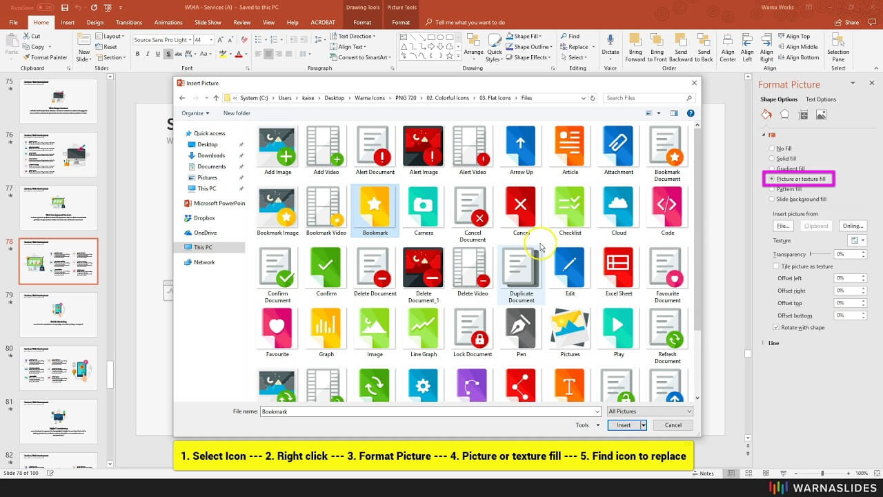 How To Replace Icon In Powerpoint Template - Warna Slides Regarding Powerpoint Replace Template
