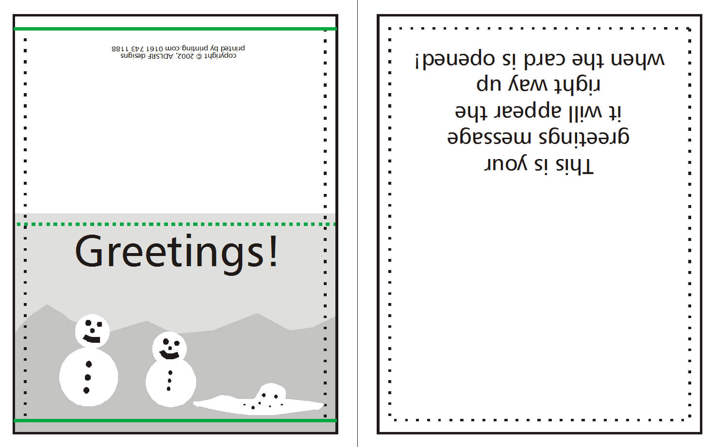 How To Supply Greeting/christmas Cards | Printing Uk Throughout Quarter Fold Greeting Card Template
