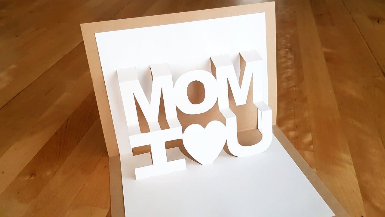 I Love You Mom. 3D Pop Up Card Diy For Mother's Day | Luis Craft With Regard To I Love You Pop Up Card Template