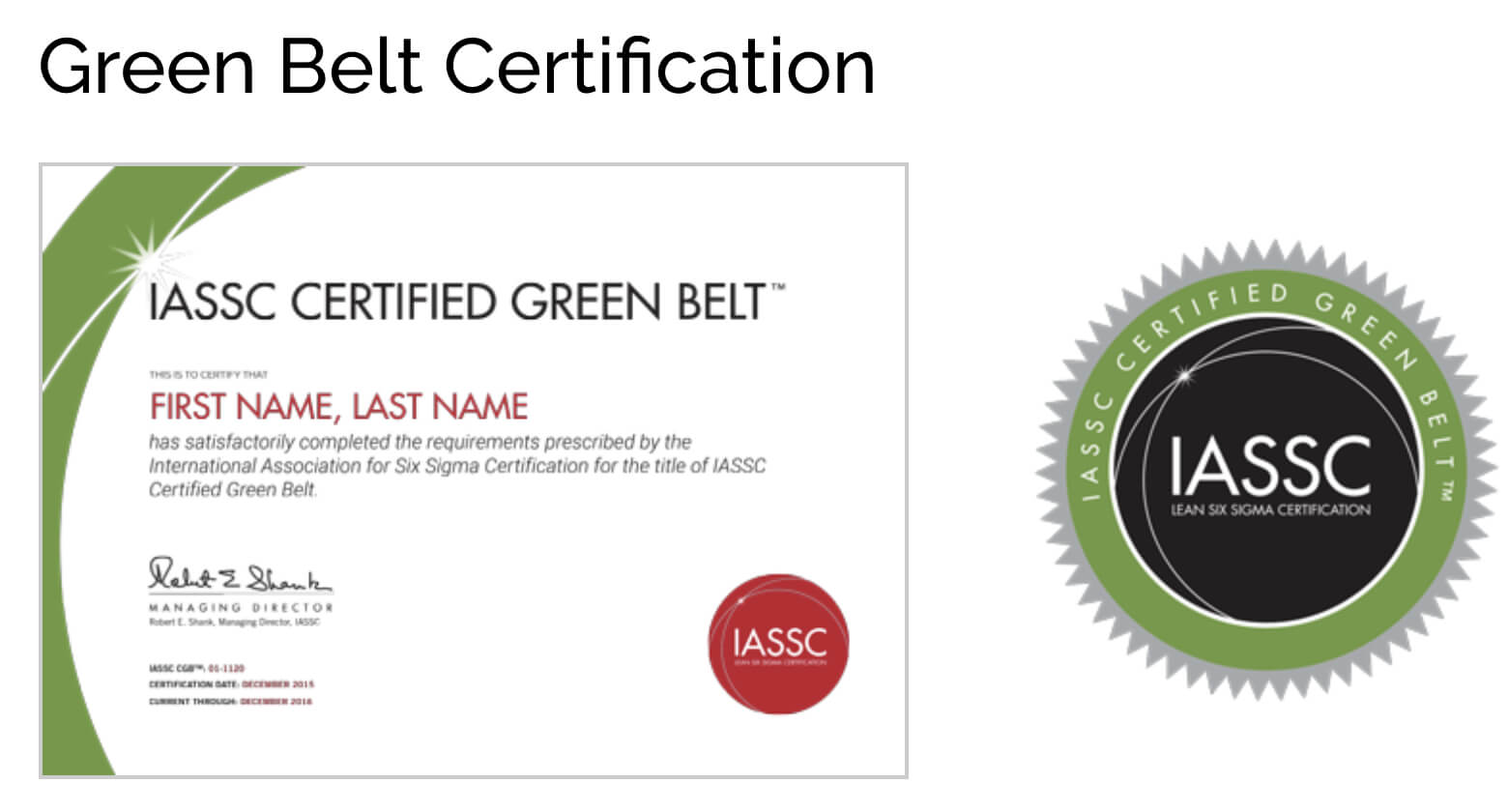 Icgb – Lean Six Sigma Green Belt Online Self Paced – 12 Months E Learning  Access Inside Green Belt Certificate Template