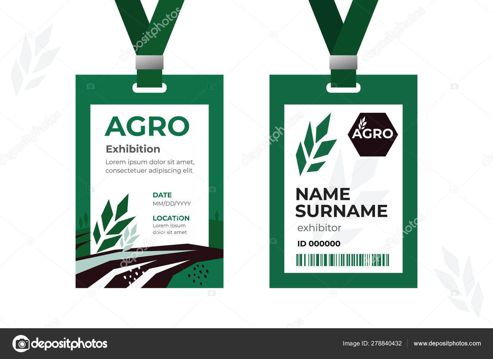 Id Card Template — Stock Vector © Olgastrelnikova #278840432 Intended For Conference Id Card Template