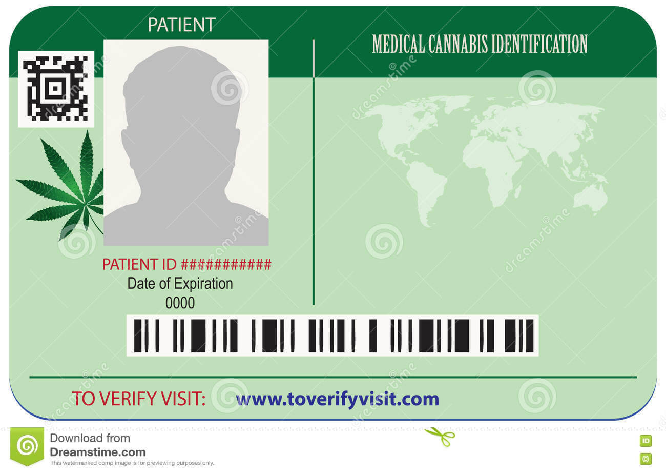 Identification Card Patient Marijuana Stock Vector With Mi6 Id Card Template