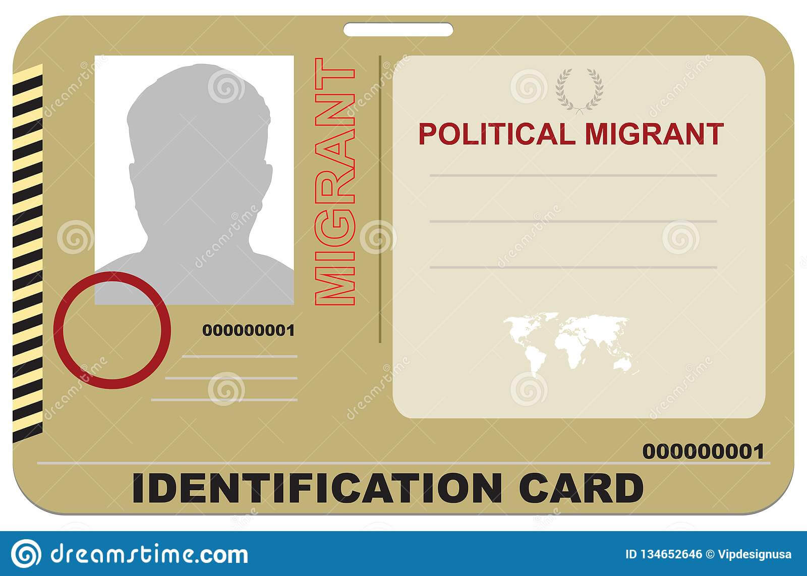 Identification Card Political Migrant Stock Vector Inside Mi6 Id Card Template