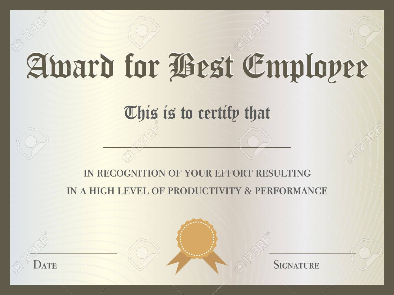 Illustration Of Certificate Award For Best Employee Intended For Best Employee Award Certificate Templates