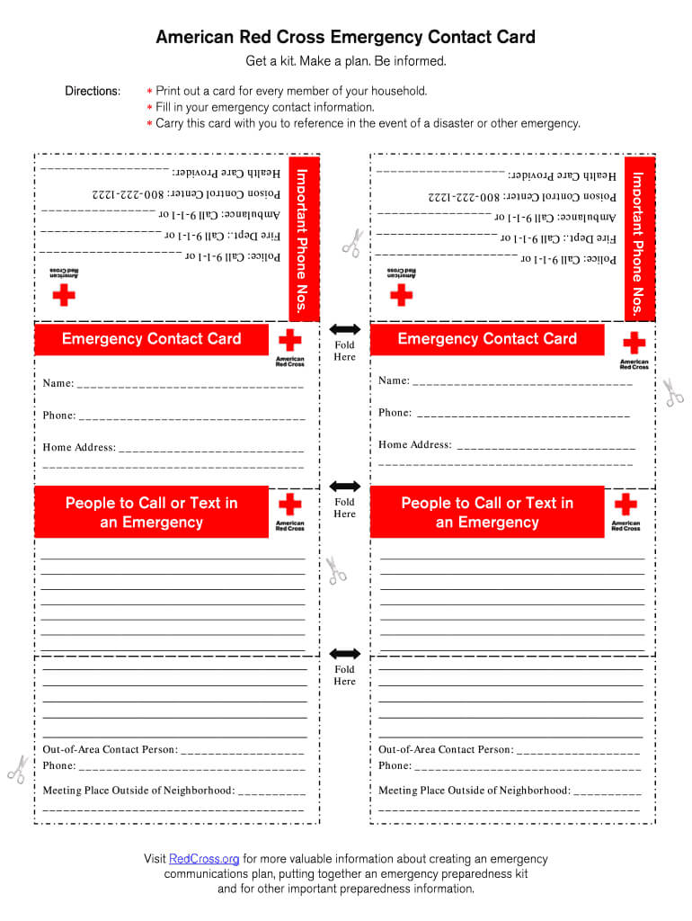 In Case Of Emergency Card Template – Business Template With Emergency Contact Card Template