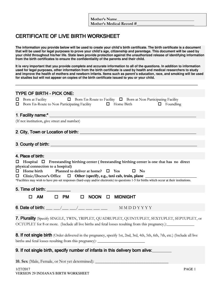 In Certificate Birth Worksheet – Fill Out And Sign Printable Pdf Template |  Signnow With Regard To Editable Birth Certificate Template