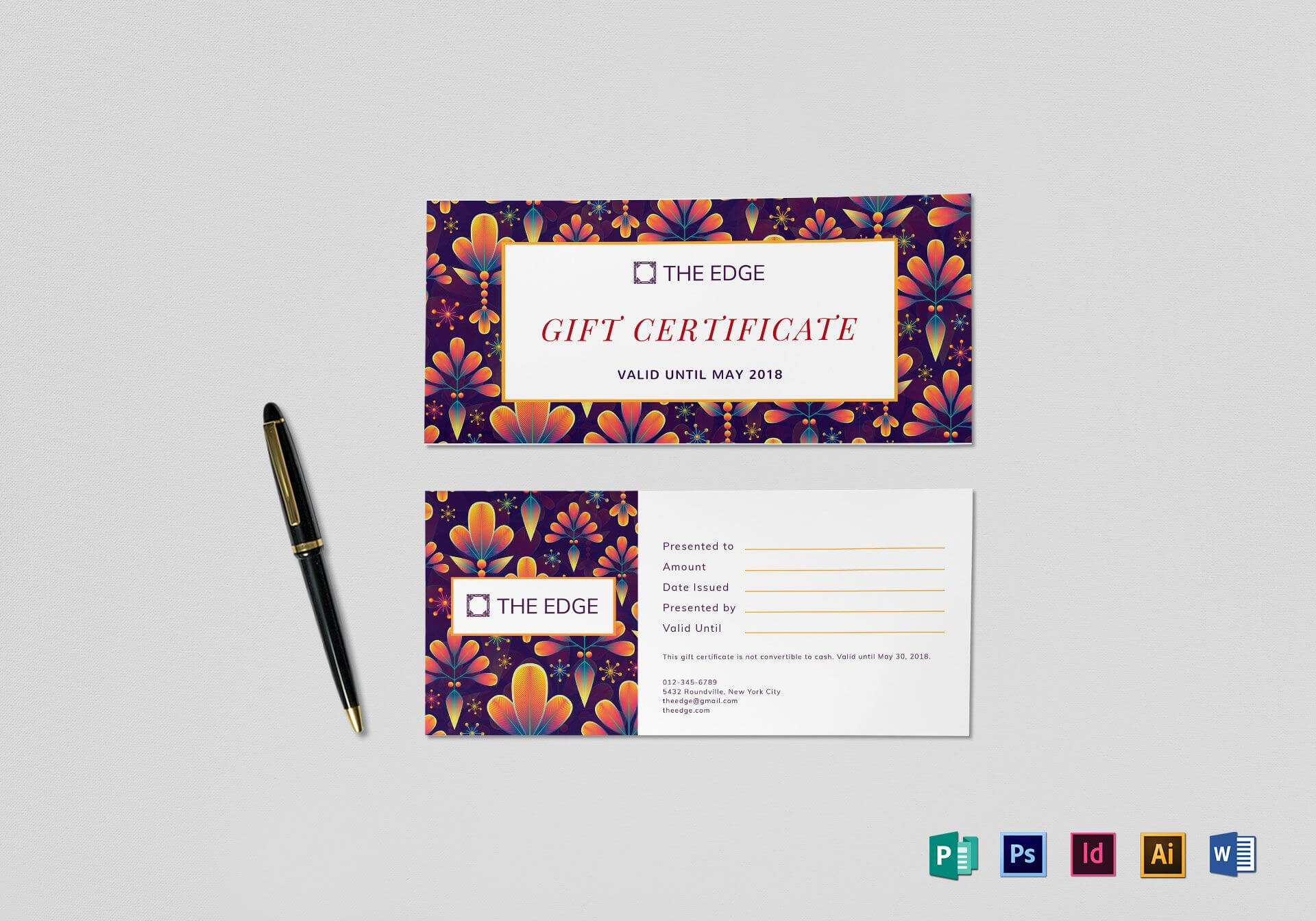 Indesign Gift Certificate Template – Dalep.midnightpig.co Intended For Gift Card Template Illustrator