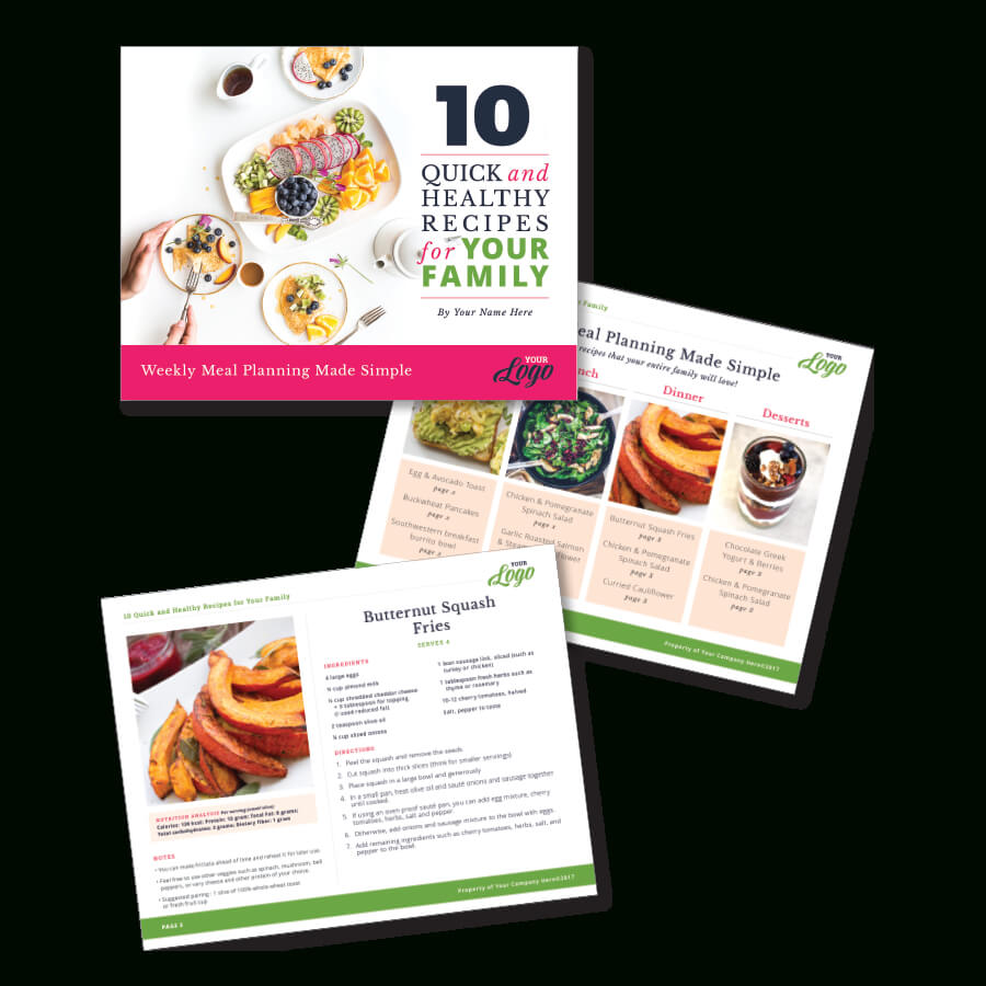 Instant Download, Indesign Template For A Freebie - Meal Planning And  Recipe Card Version 1 With Recipe Card Design Template