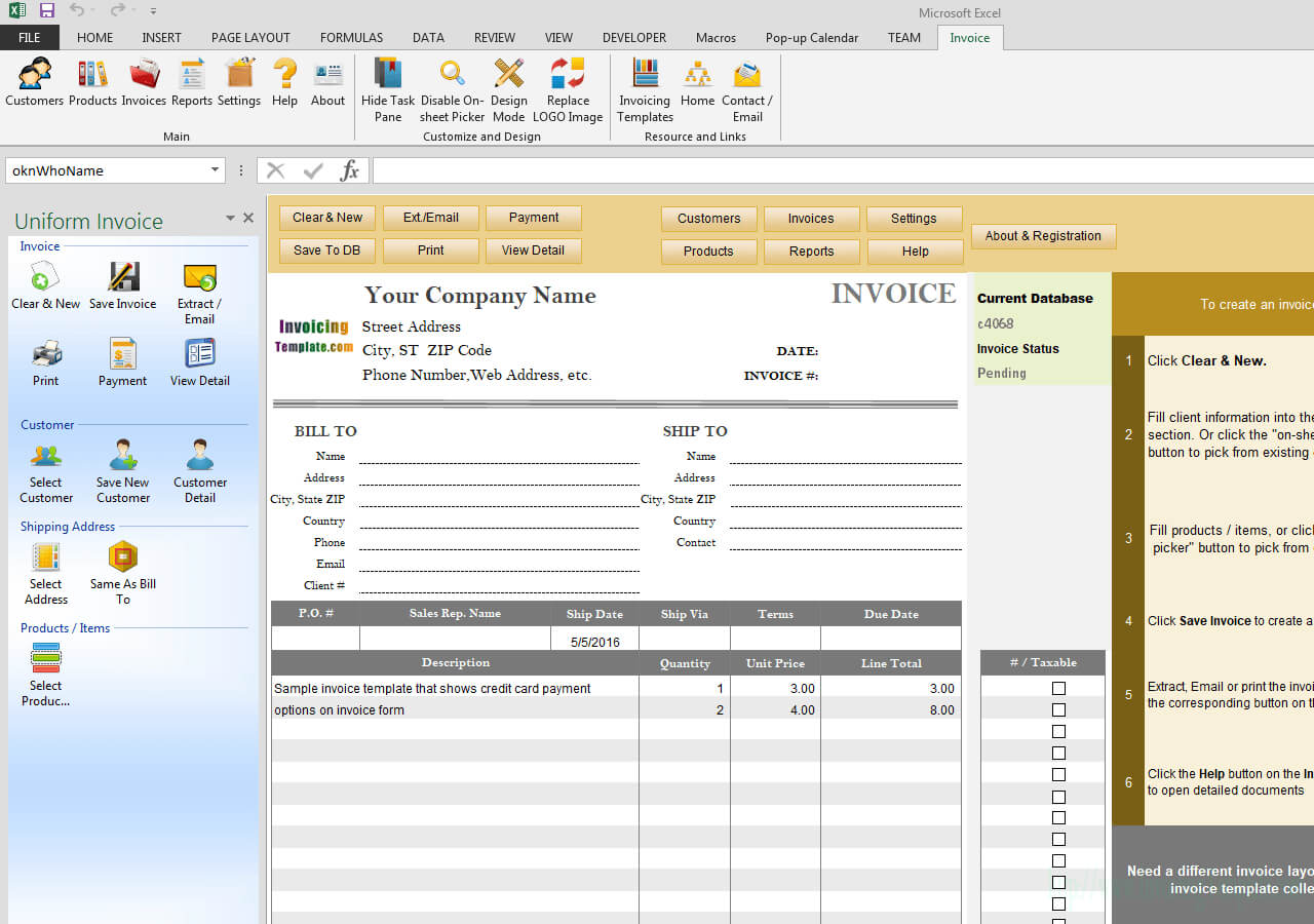 Invoice Template With Credit Card Payment Option – Calep In Credit Card Payment Slip Template