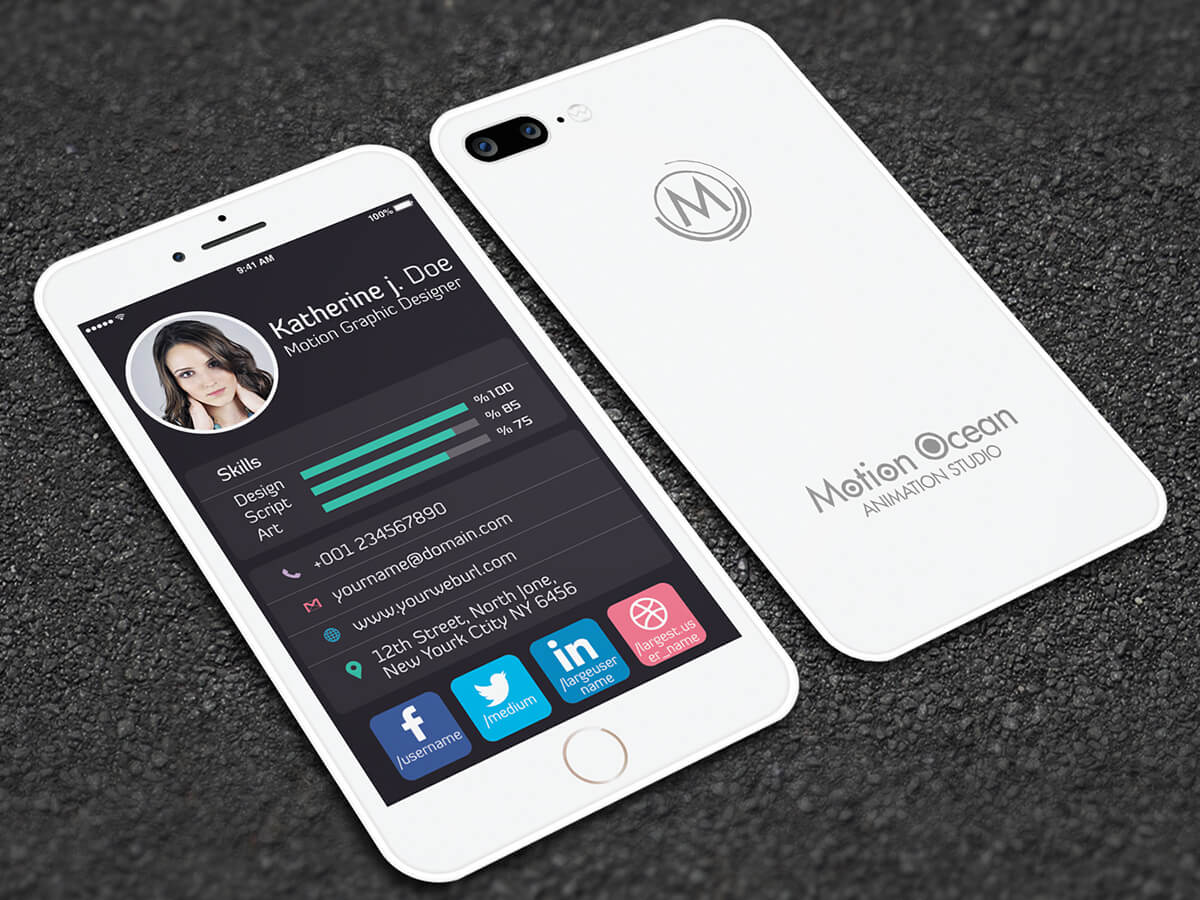 Iphone Style Business Card On Behance Within Iphone Business Card Template