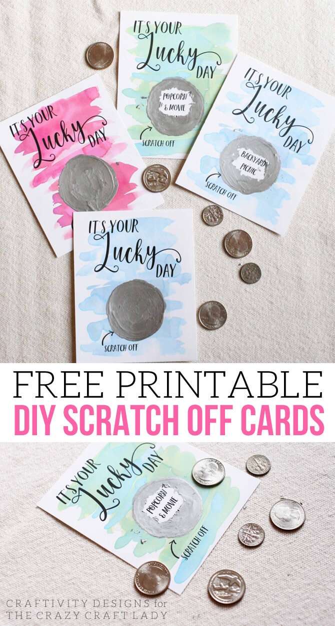 It's Your Lucky Day! Free Diy Scratch Off Cards - The Crazy With Regard To Scratch Off Card Templates