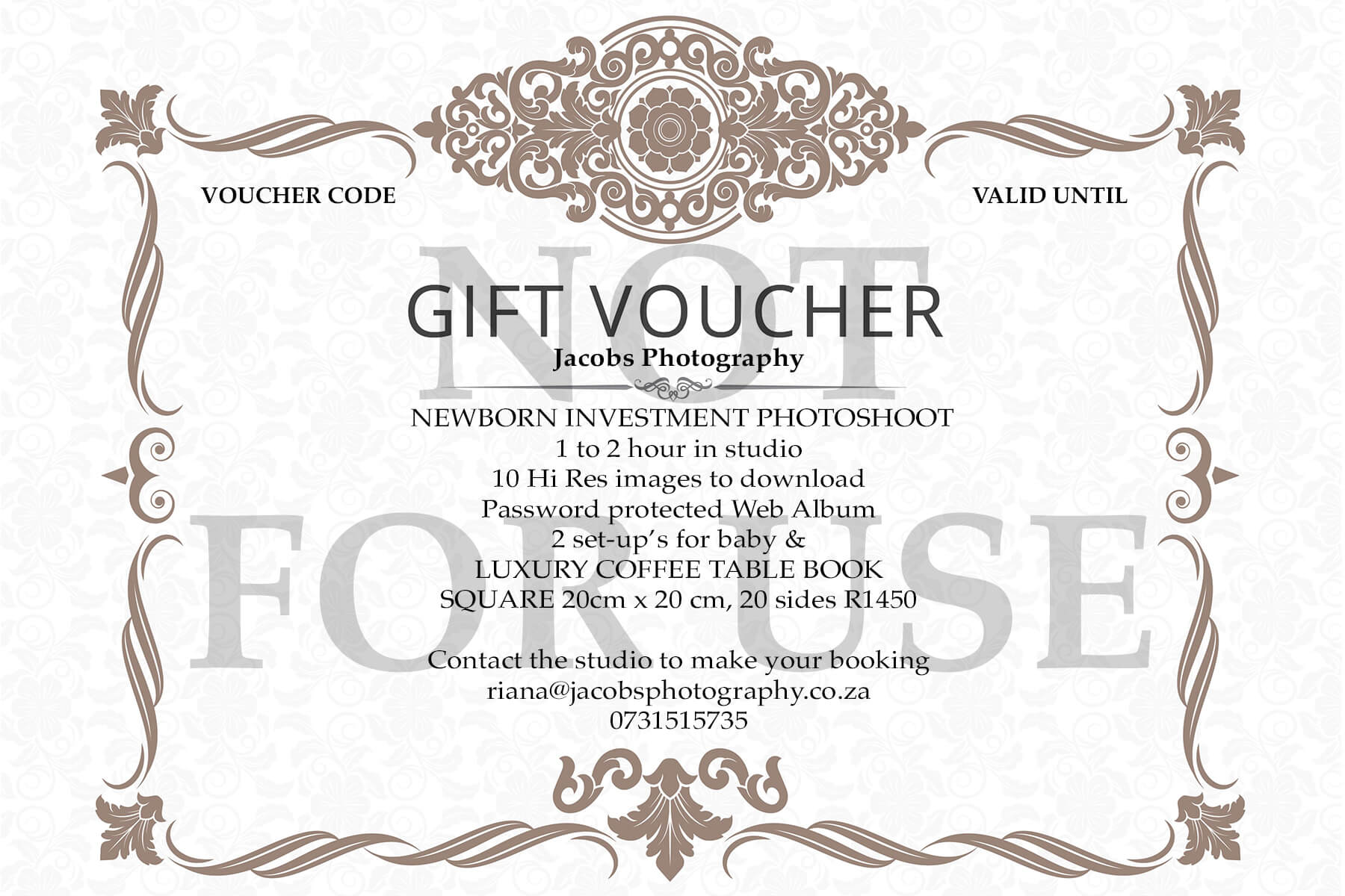 Jacobs Photography – Gift Certificates Inside Photoshoot Gift Certificate Template