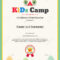 Kids Certificate Template For Camping Participation Pertaining To Free Templates For Certificates Of Participation