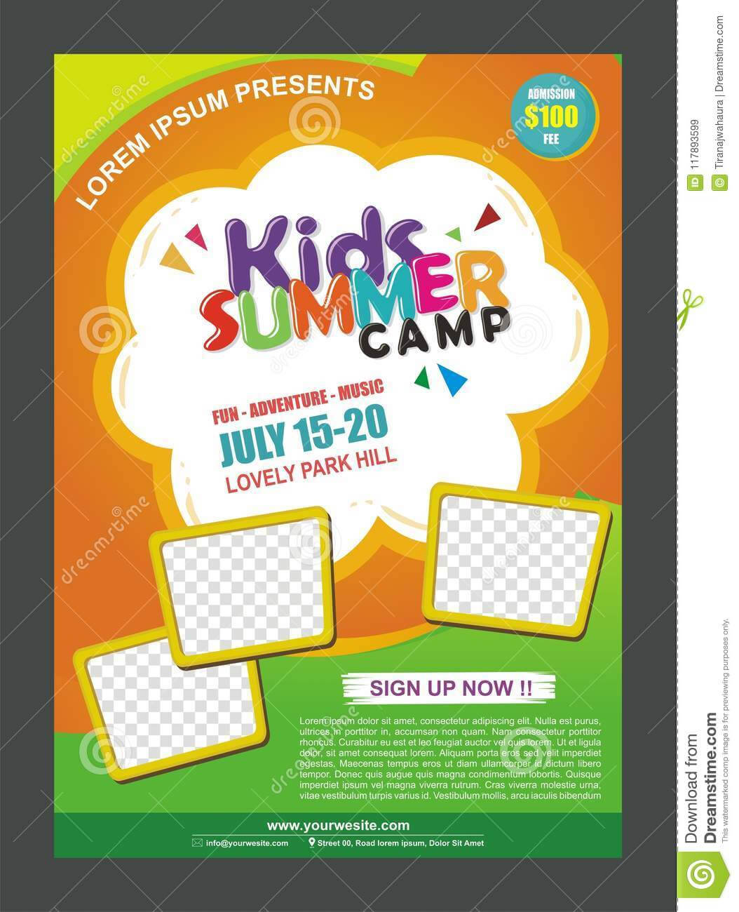Kids Summer Camp Banner Poster Design Template For Kids In Summer Camp Brochure Template Free Download