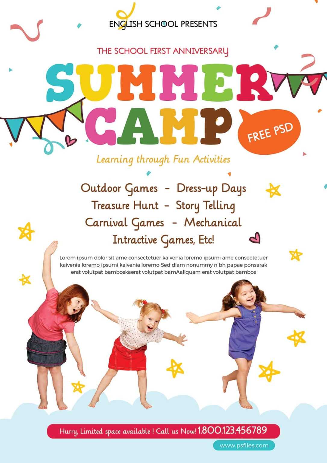 Kids Summer Camp Party Free Psd Flyer Template Stockpsd Within Summer Camp Brochure Template