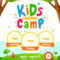 Kids Summer Camp Poster Stock Vector. Illustration Of Family In Summer Camp Brochure Template Free Download