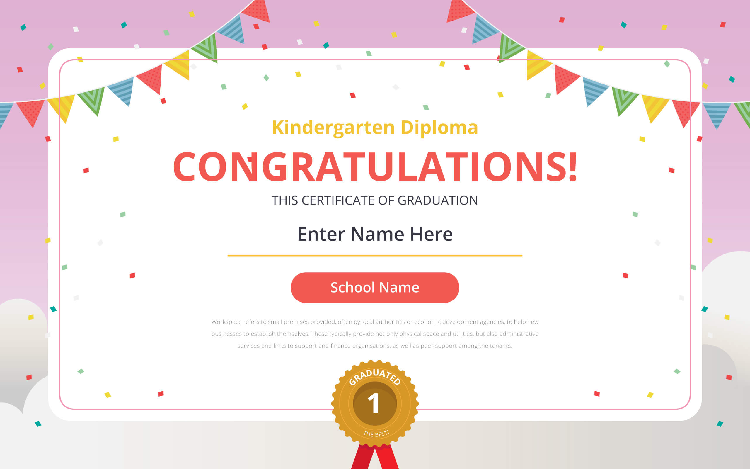 Kindergarten Diploma Certificate Template – Download Free Regarding Preschool Graduation Certificate Template Free