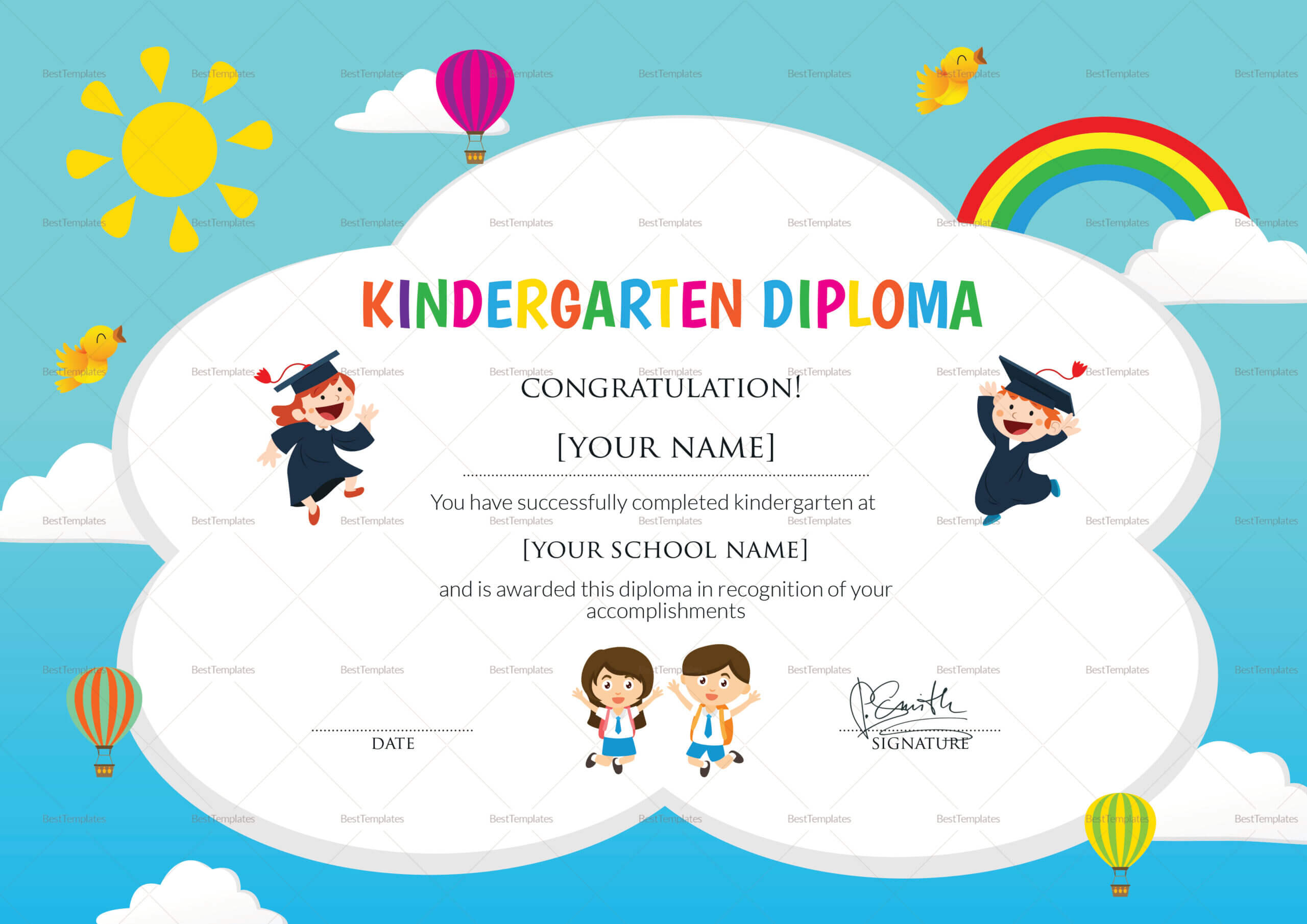 Kindergarten Graduation Certificate Calep midnightpig co With