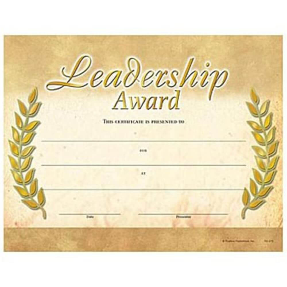 Leadership Award Gold Foil Stamped Certificates Pack Of 25 For