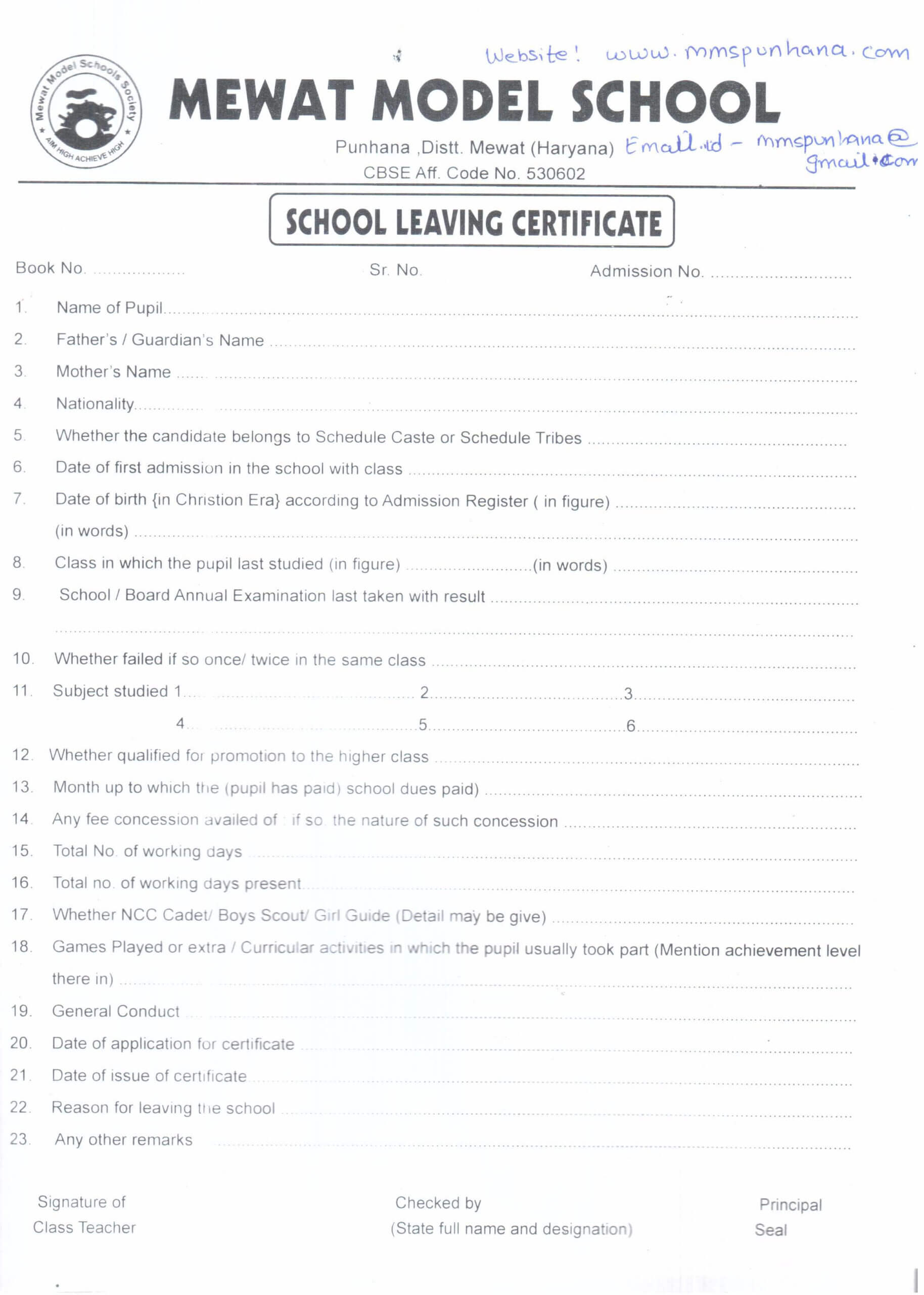 Leaving Certificate Template] – 100 Images – Leaving For School Leaving Certificate Template