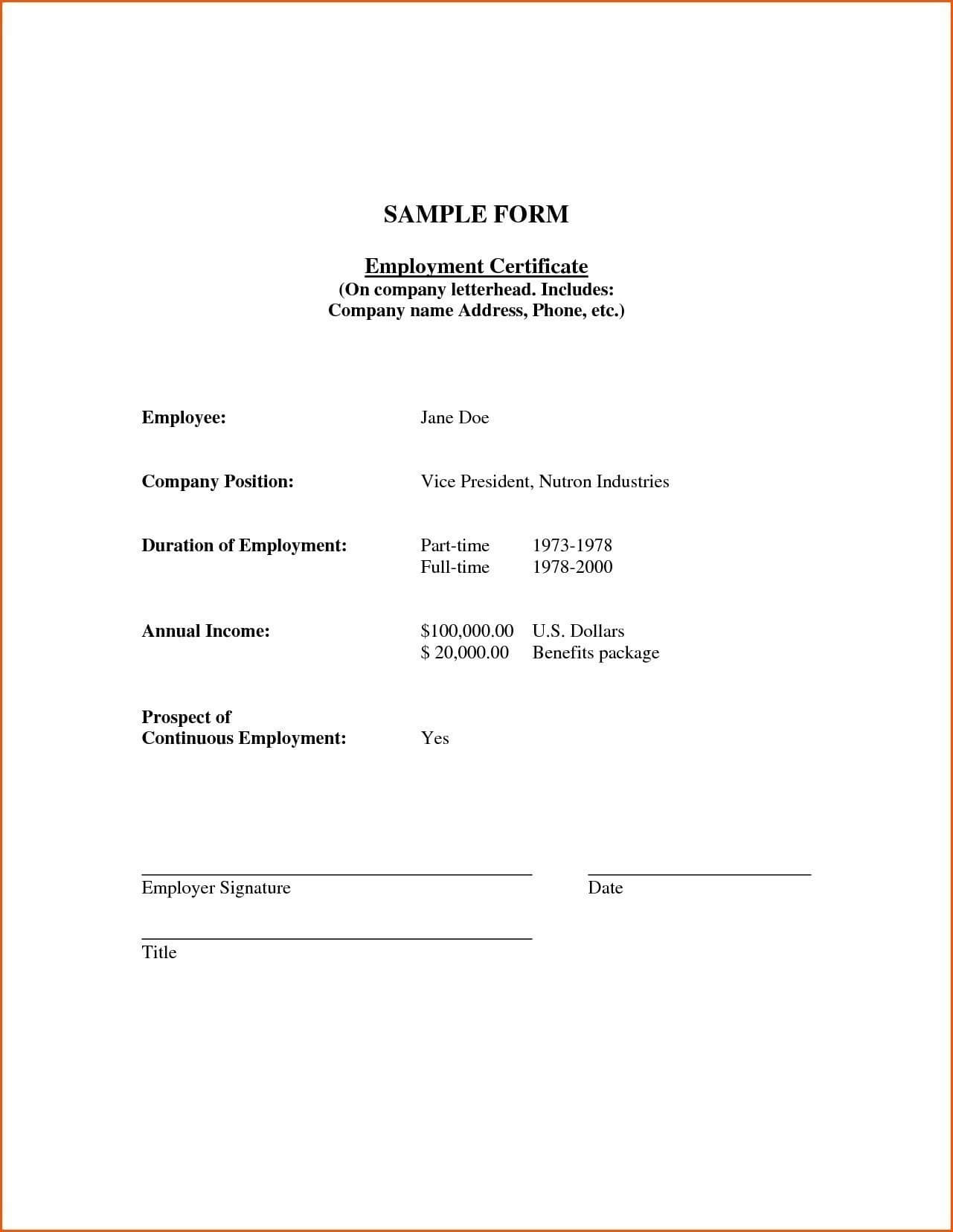 Letter Sample Certificate Of Employment – Calep.midnightpig.co With Employee Certificate Of Service Template