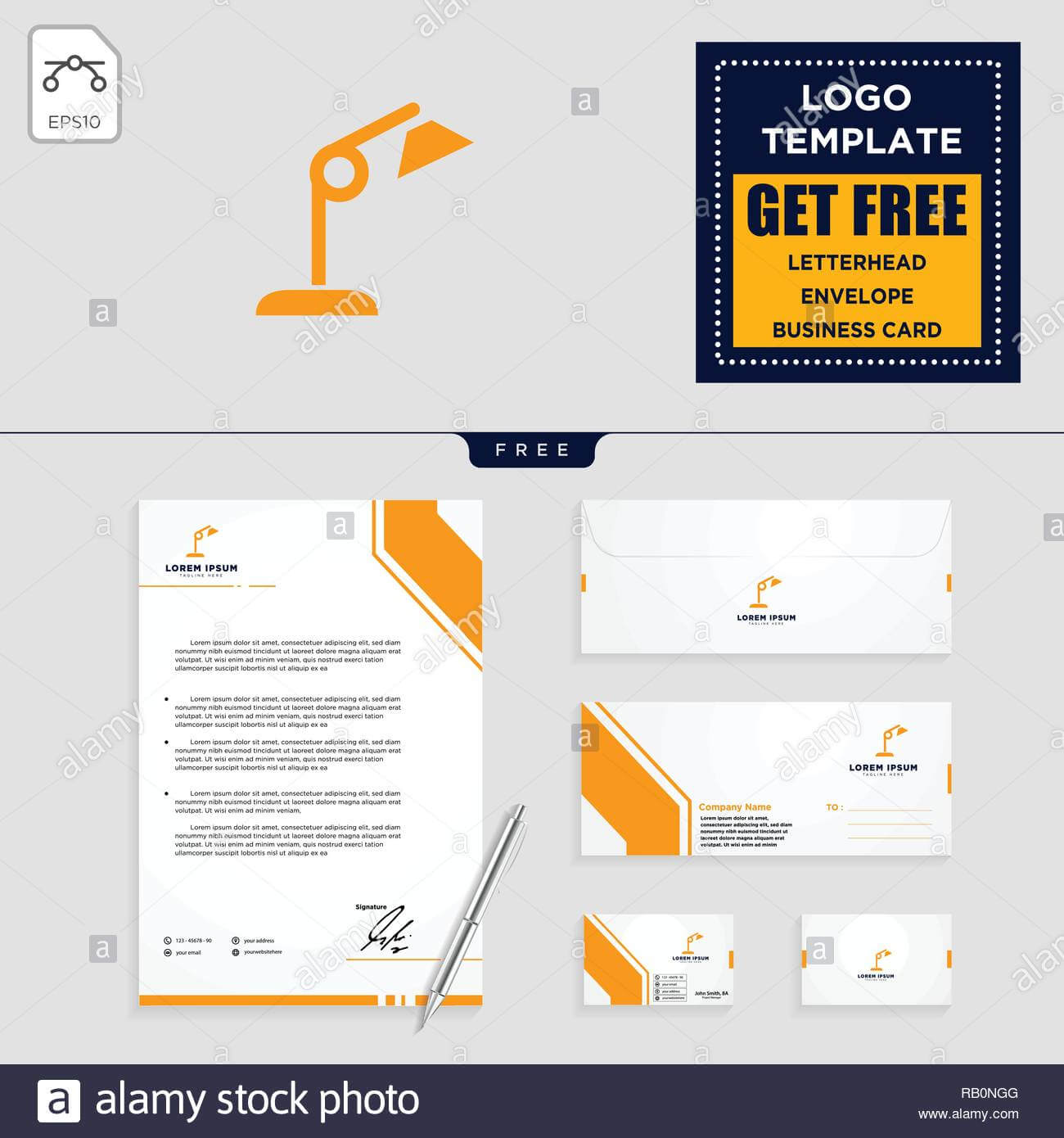 Light Interior Logo Template, Vector Illustration And Regarding Business Card Letterhead Envelope Template