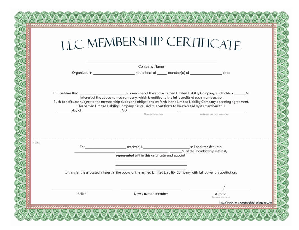 Llc Membership Certificate – Free Template Within This Certificate Entitles The Bearer To Template