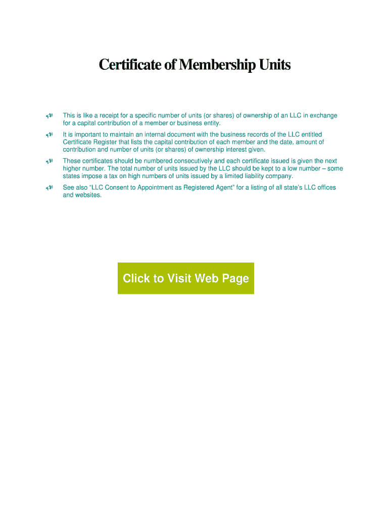 Llc Membership Certificate Template – Fill Online, Printable Inside Llc Membership Certificate Template Word