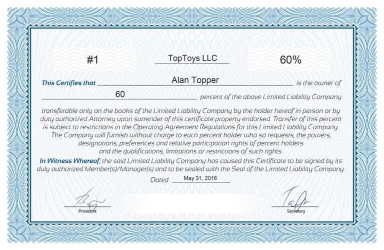 Llc Membership Certificates Templates – Calep.midnightpig.co Inside New ...