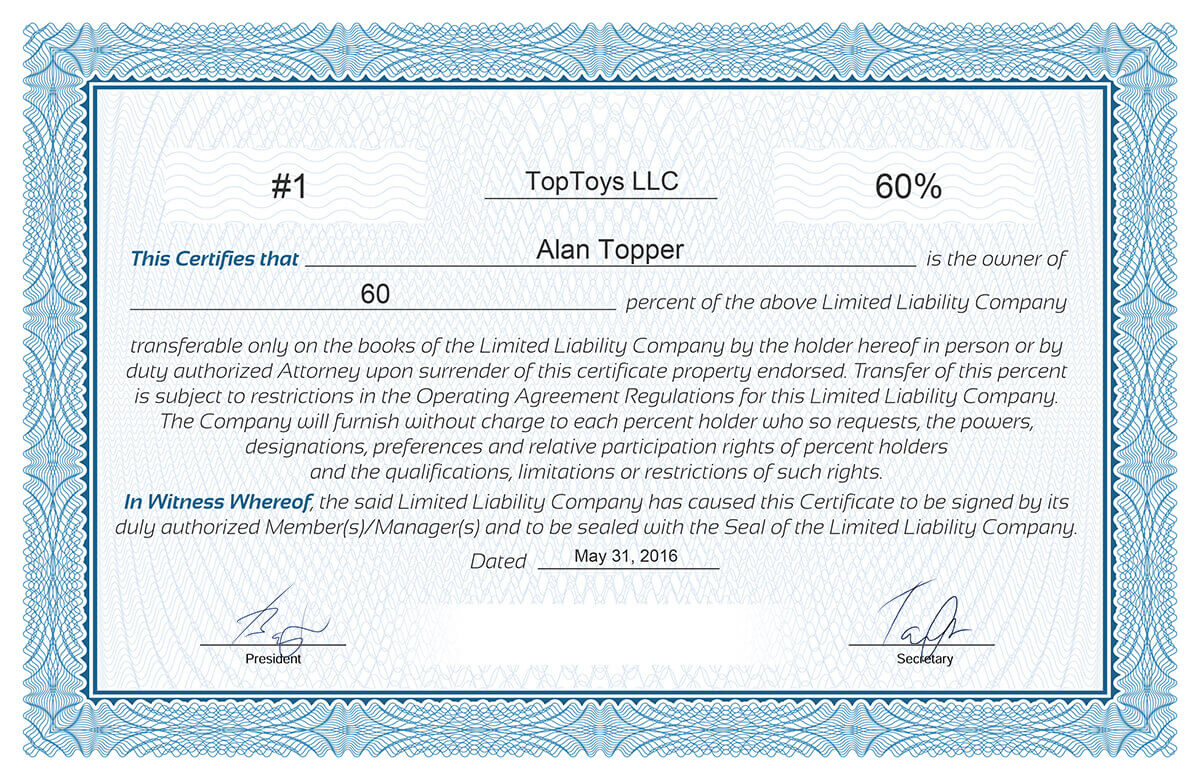 Llc Membership Certificates Templates – Calep.midnightpig.co Inside New Member Certificate Template