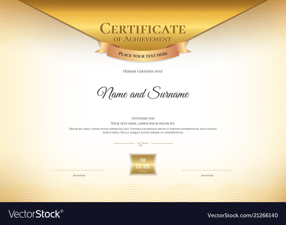 Luxury Certificate Template With Elegant Border For High Resolution Certificate Template