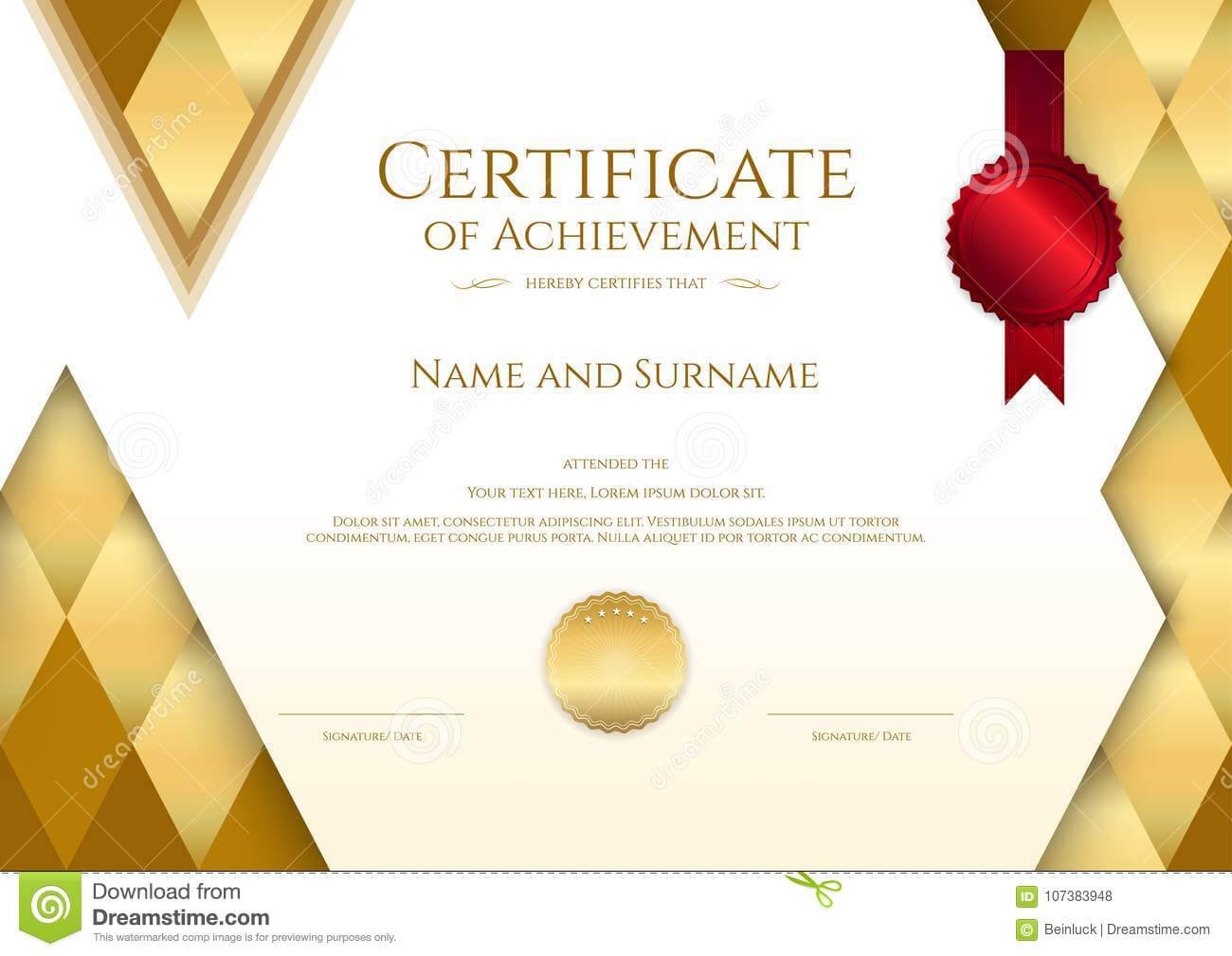 Luxury Certificate Template With Elegant Border Frame Inside Certificate Border Design Templates