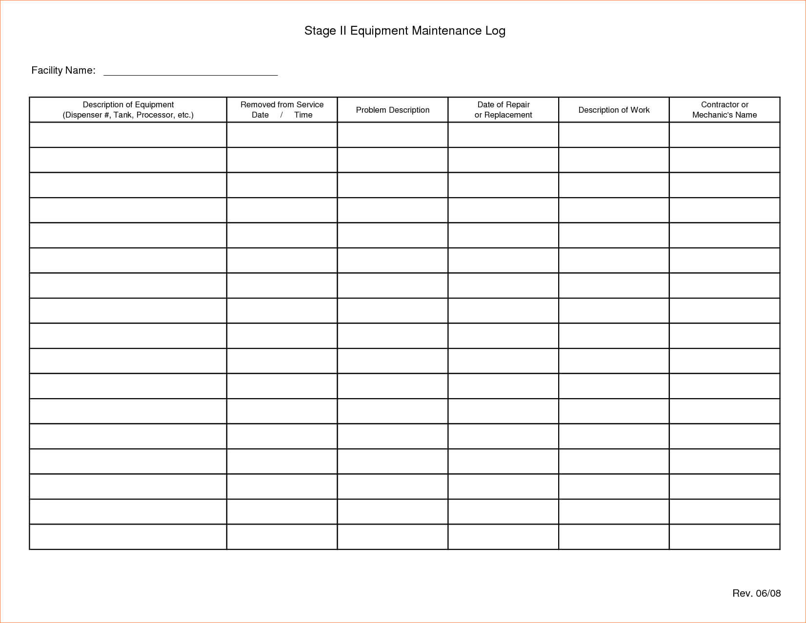 Maintenance T Template Schedule Excel Free Format Building Intended For Mechanics Job Card Template