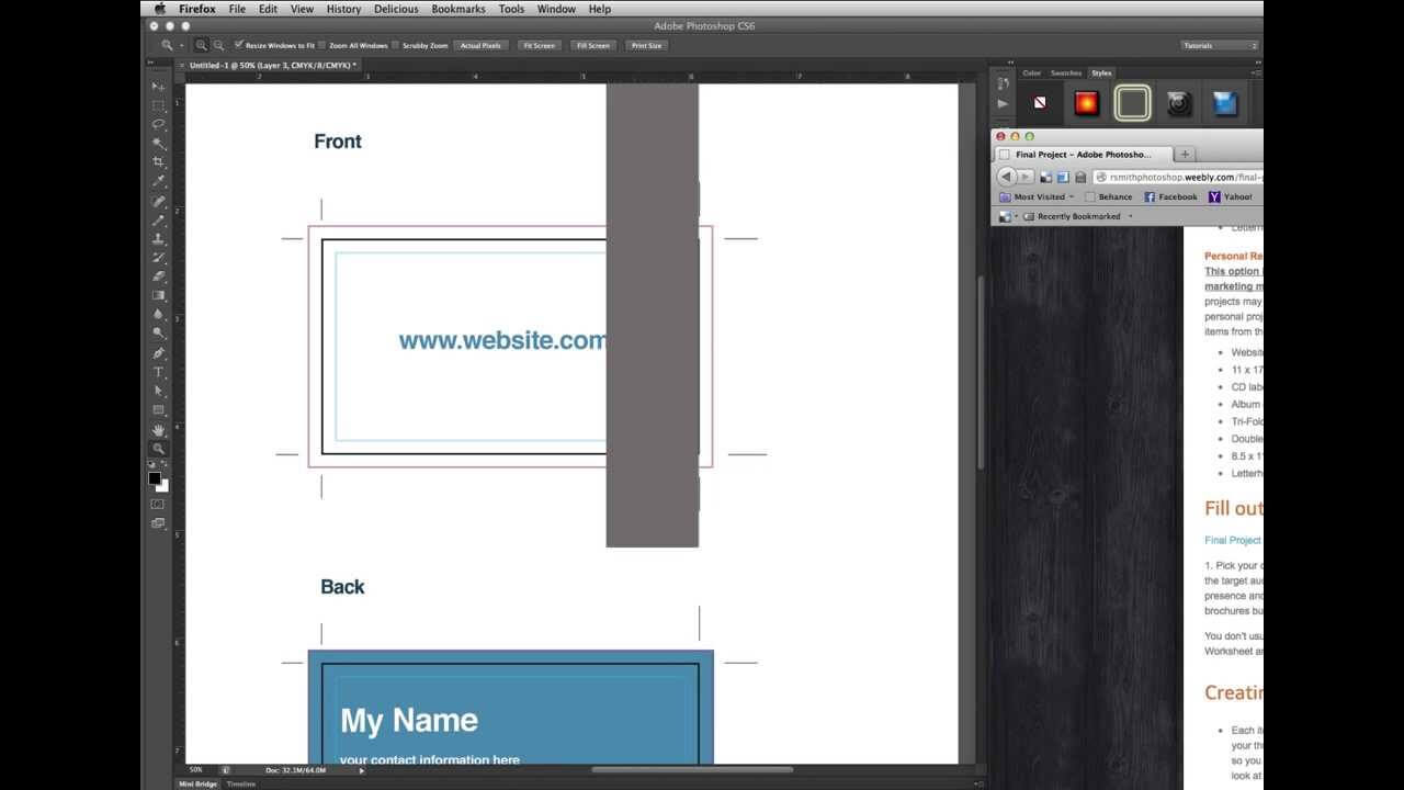 Make A Business Card Template In Photoshop In Photoshop Business Card Template With Bleed