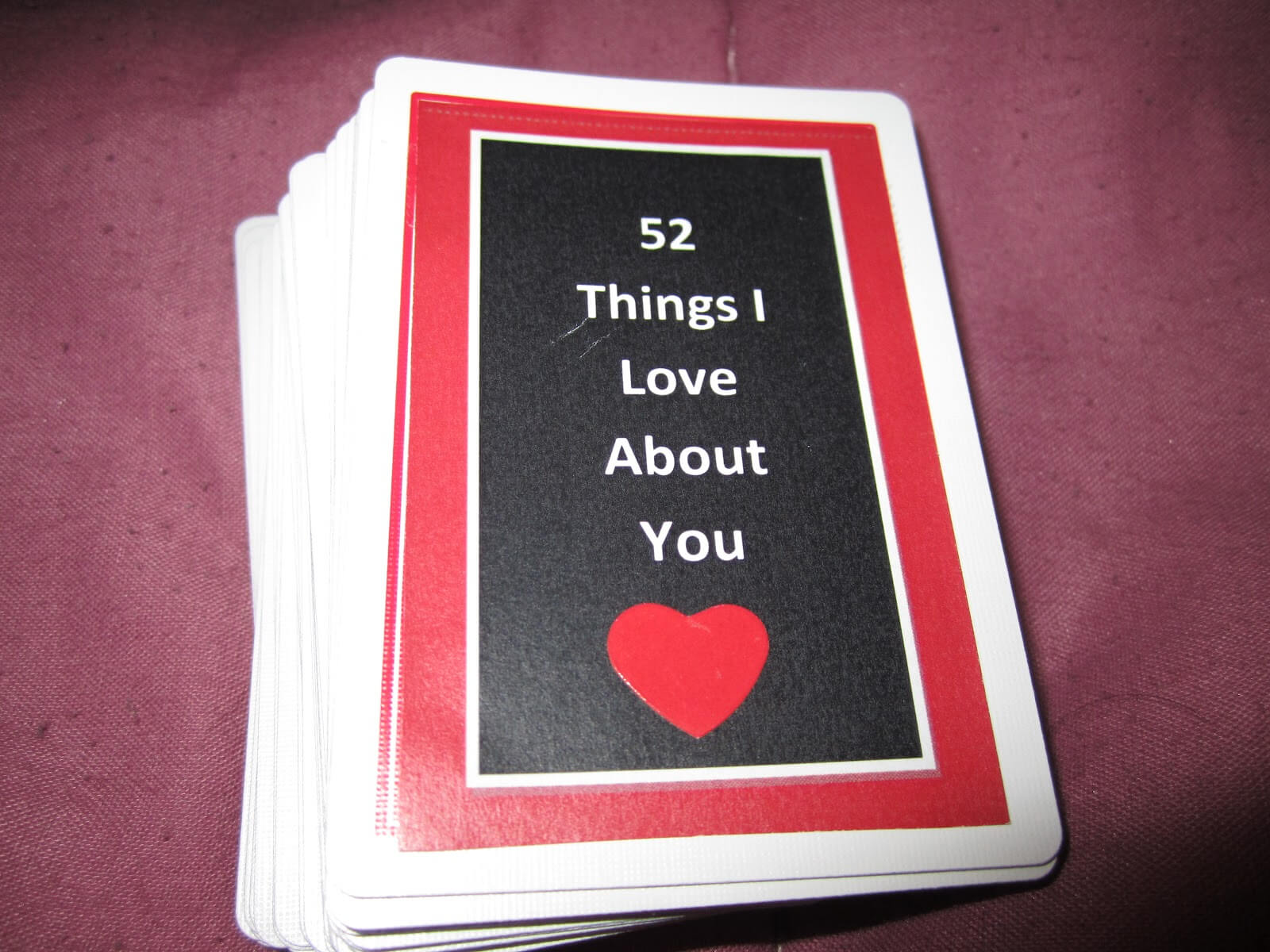 Make It Work Sam: 52 Reasons I Love You Inside 52 Things I Love About You Cards Template