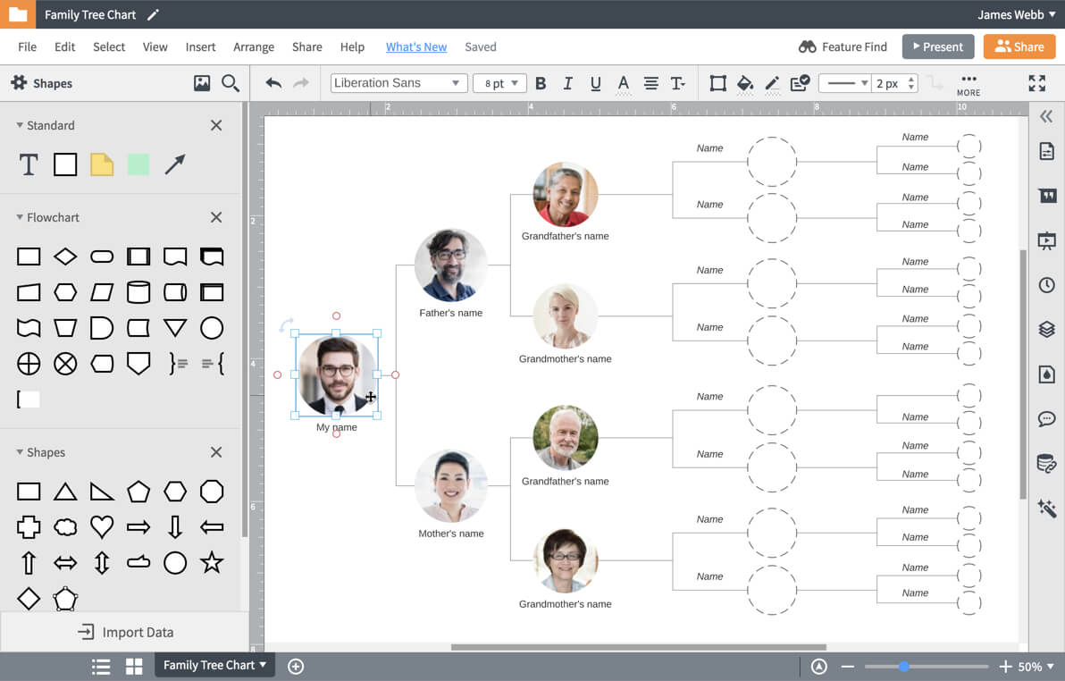 Make Your Own Family Tree Chart – Duna Within Powerpoint Genealogy Template
