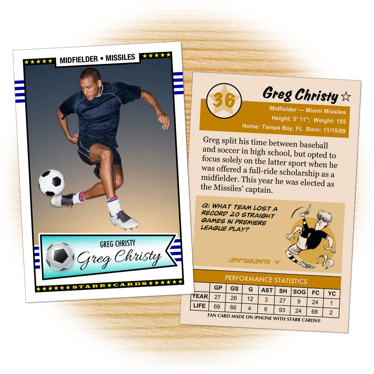Make Your Own Soccer Card Within Soccer Trading Card Template