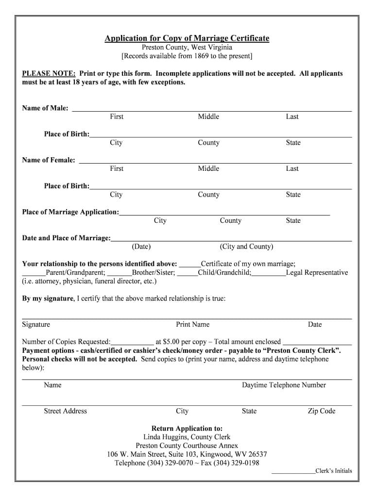 Marriage Application – Fill Out And Sign Printable Pdf Template | Signnow In Blank Marriage Certificate Template