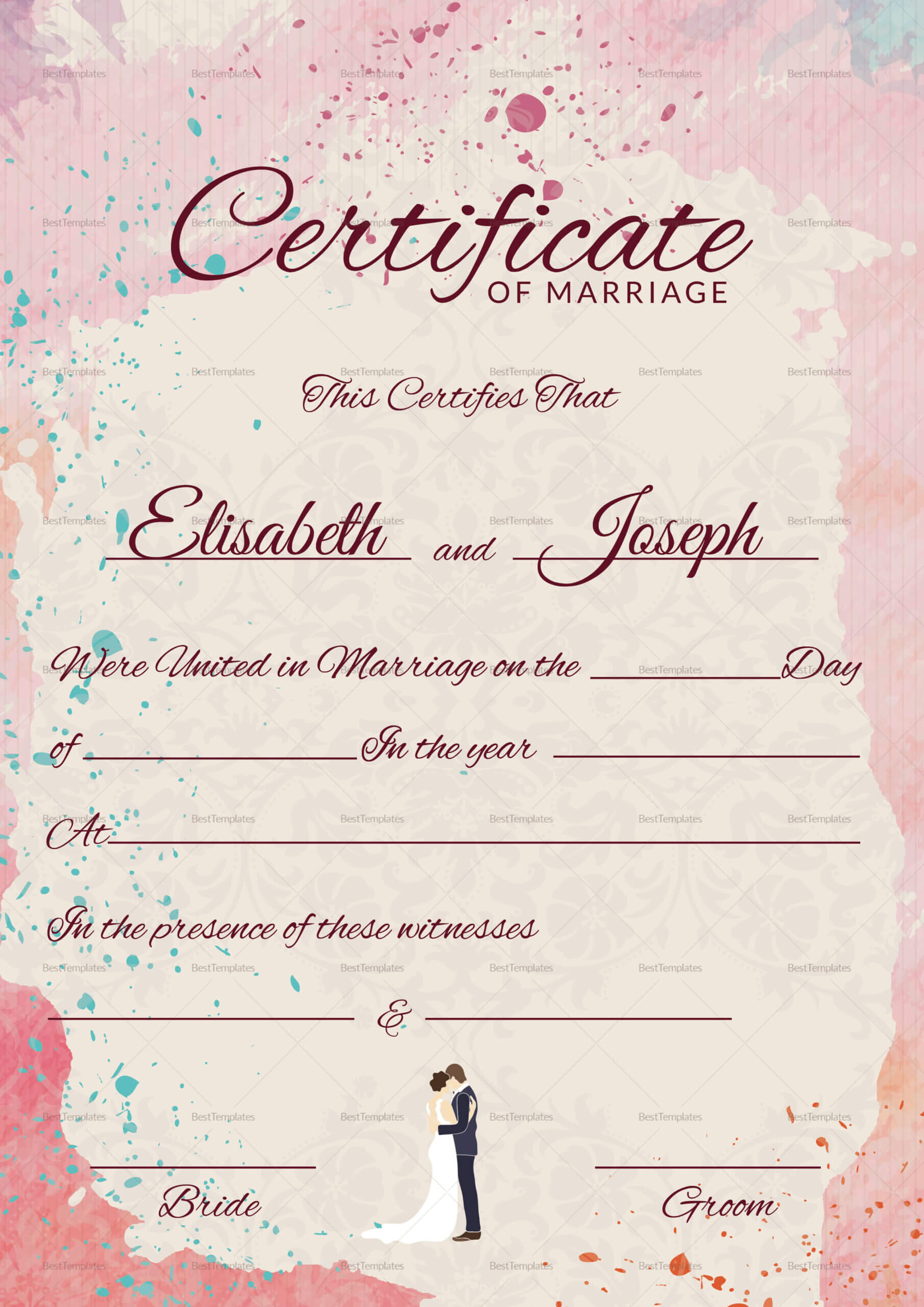Marriage Certificate Design - Yeppe.digitalfuturesconsortium Inside Blank Marriage Certificate Template