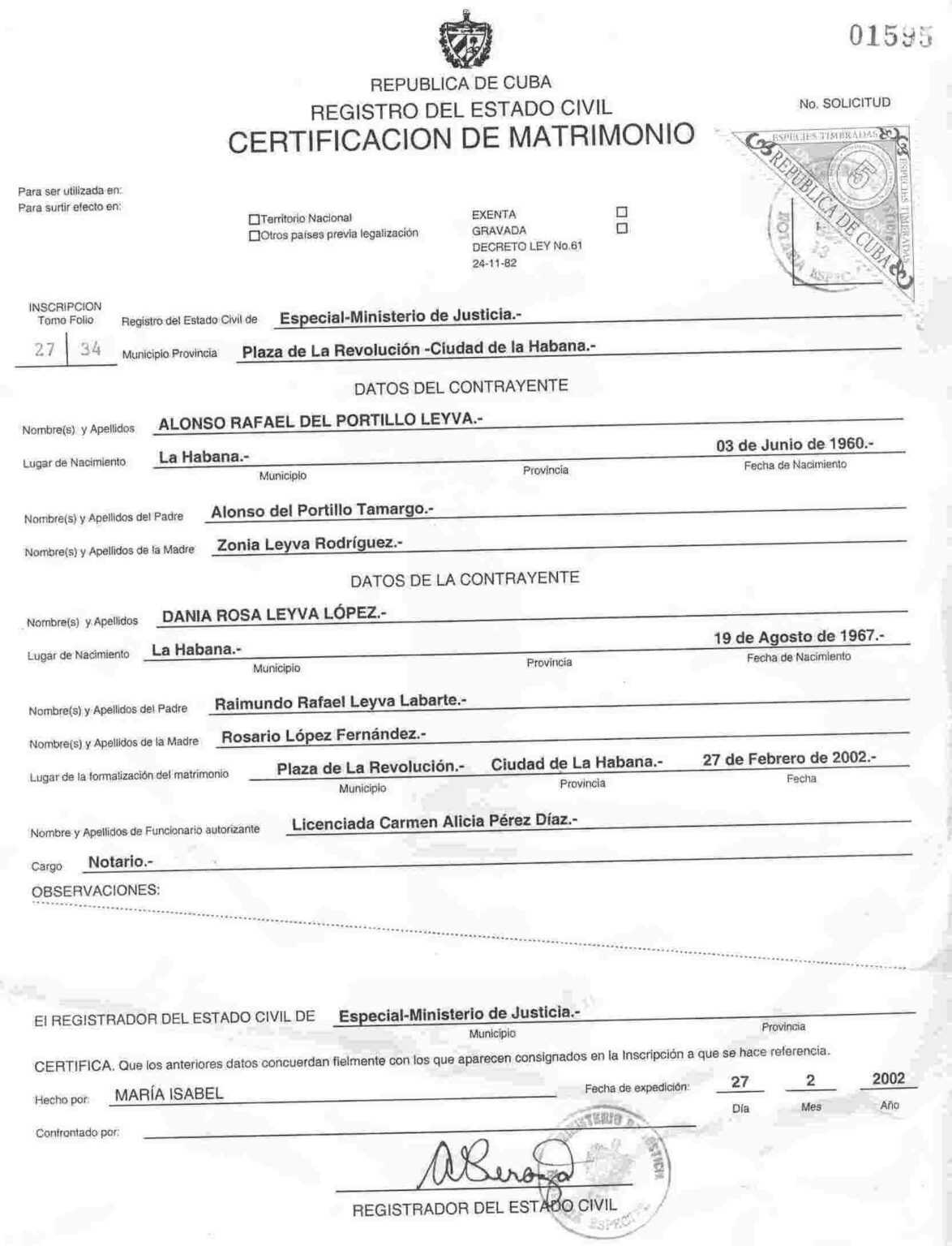 Marriage Certificate Translation Template