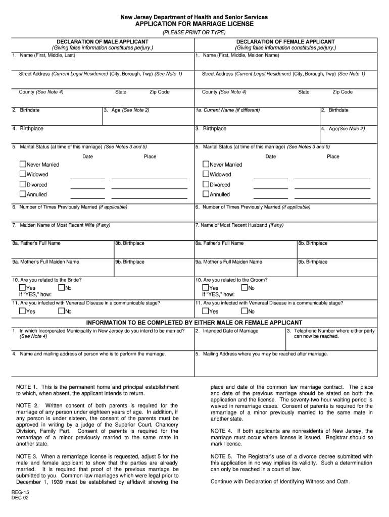 Marriage License Nj – Fill Out And Sign Printable Pdf Template | Signnow Pertaining To Blank Marriage Certificate Template