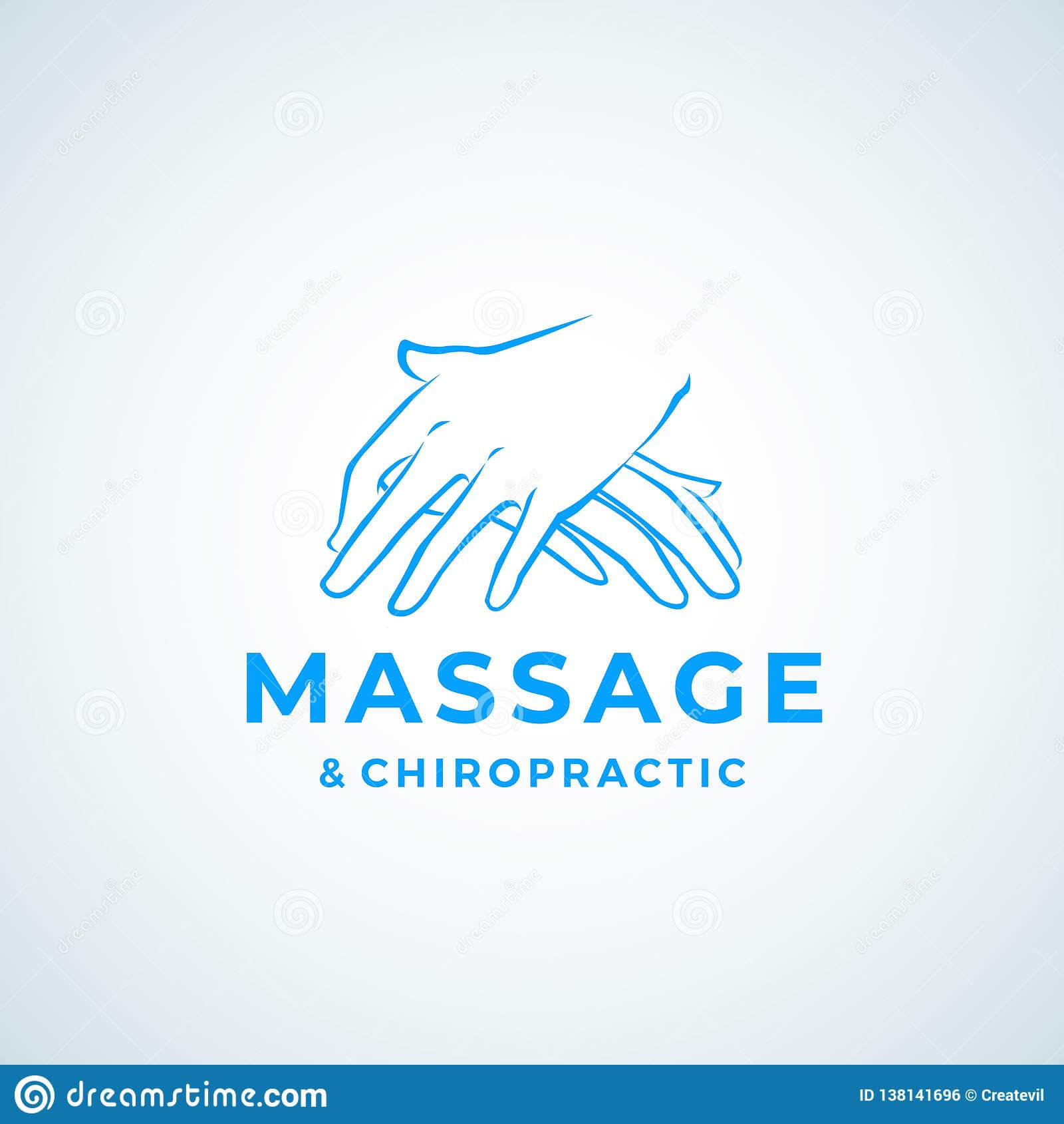 Massage And Chiropractic Absrtract Vector Sign, Symbol Or For Chiropractic Travel Card Template