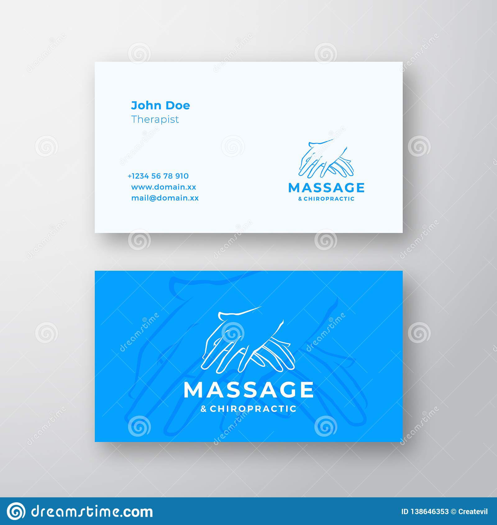 Massage And Chiropractic Abstract Vector Logo And Business Inside Massage Therapy Business Card Templates